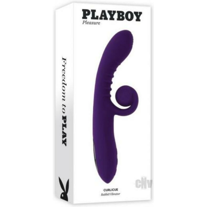 Playboy Curlicue Rechargeable Dual Stim Vibrator Silicone Acai - Image 1