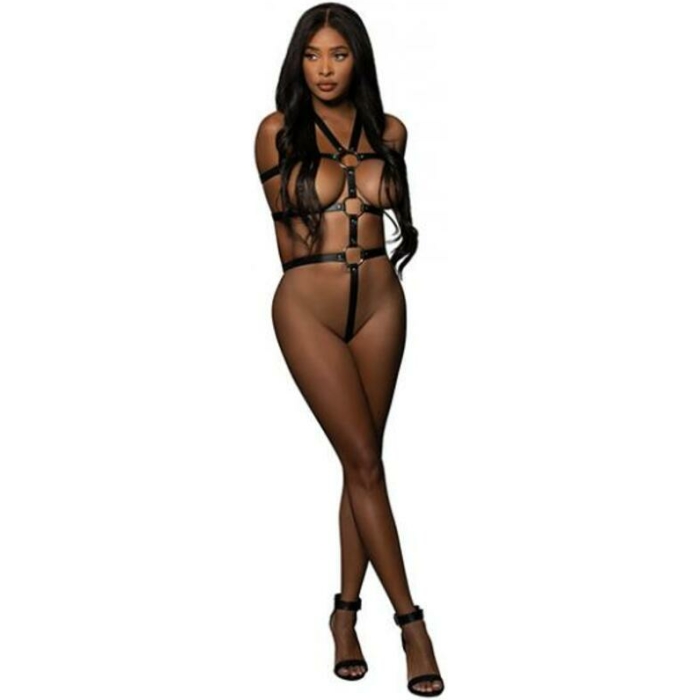 Lust Pu Leather Ellona Body Harness Black O/s - Image 1