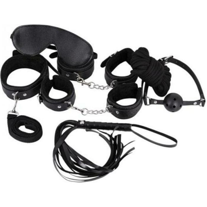 Male Power Leather 7-pack Lite Bondage Set Black - Image 1