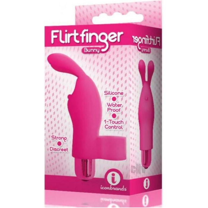 The 9's Flirt Finger Bunny Finger Vibrator Pink - Image 1
