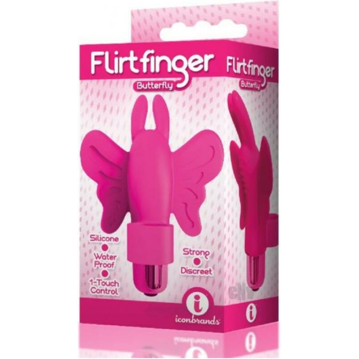 The 9's Flirt Finger Butterfly Finger Vibrator Pink - Image 1