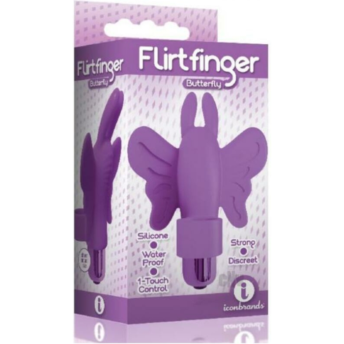 The 9's Flirt Finger Butterfly Finger Vibrator Purple - Image 1