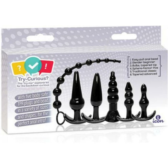 Try-Curious Anal Plug Kit Black - Image 2