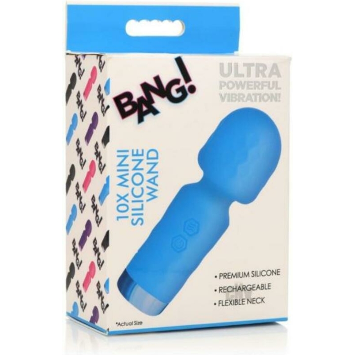Bang 10x Mini Silicone Wand Blue - Image 1