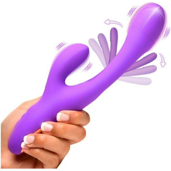 Tri Flick Silcione Flicking Rabbit Vibrator - Image 1