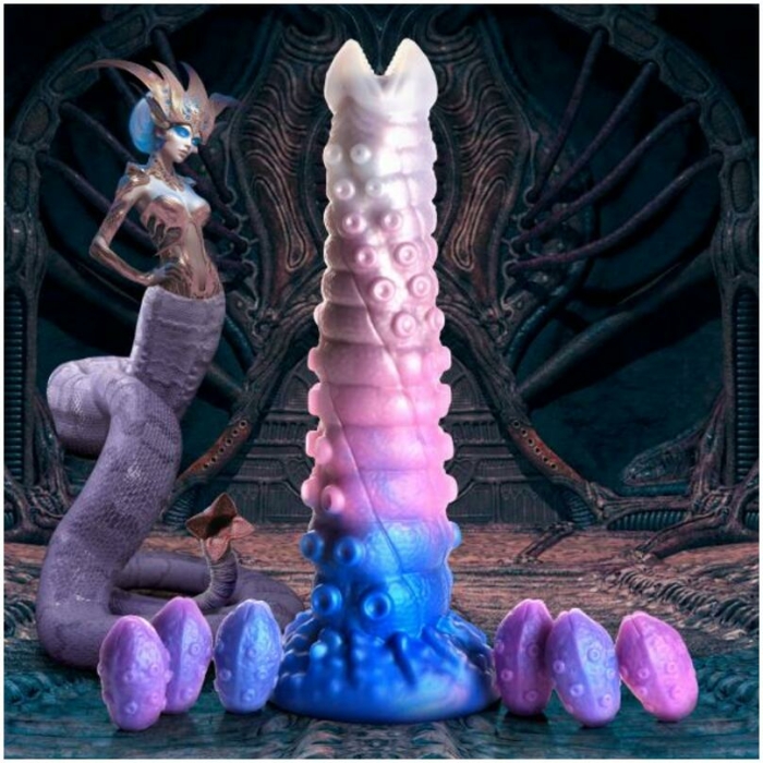 Tenta-queen Ovipositor Silicone Dildo With Eggs - Image 1