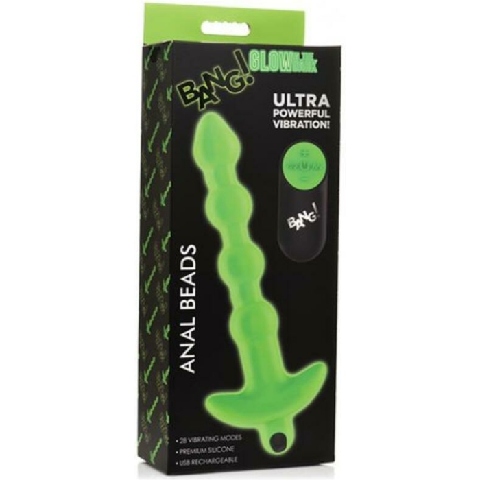 Bang! Glow In The Dark 28x Remote Controlled Anal Beads - Image 1