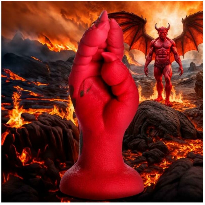 Demon Claw Fisting Silicone Dildo - Red - Image 1