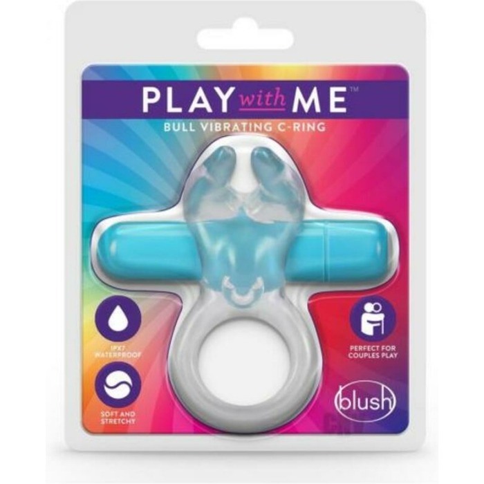 Play With Me - Bull Vibrating C-ring - Blue - Image 1