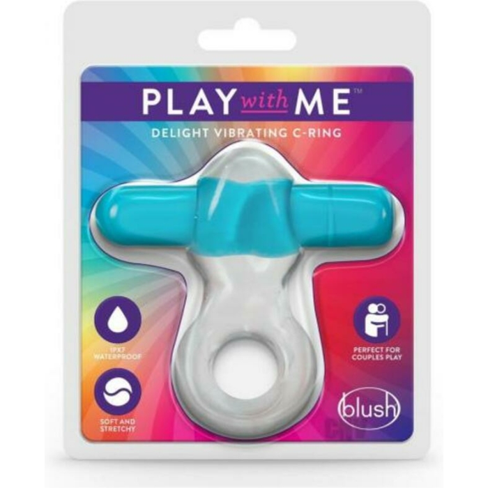 Play With Me - Delight Vibrating C-ring - Blue - Image 1