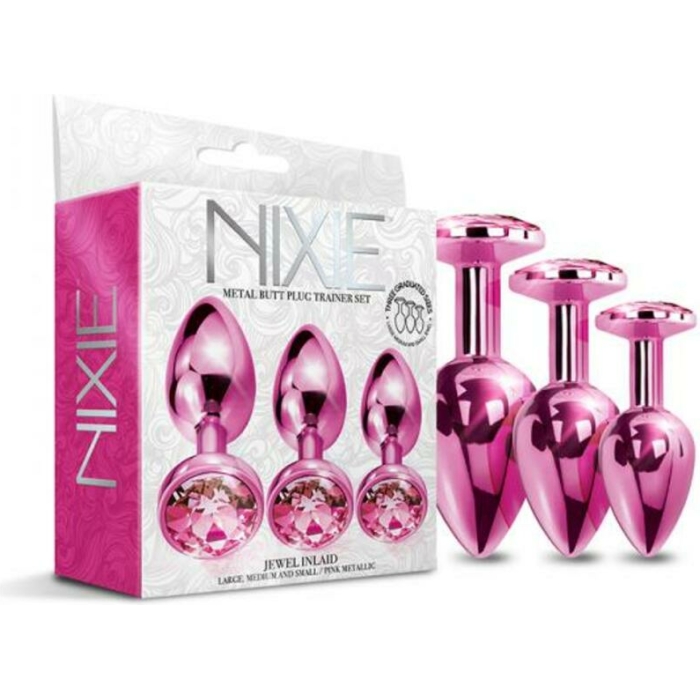 Nixie Metal Butt Plugtrainerset 3-piece Pink Metallic - Image 1