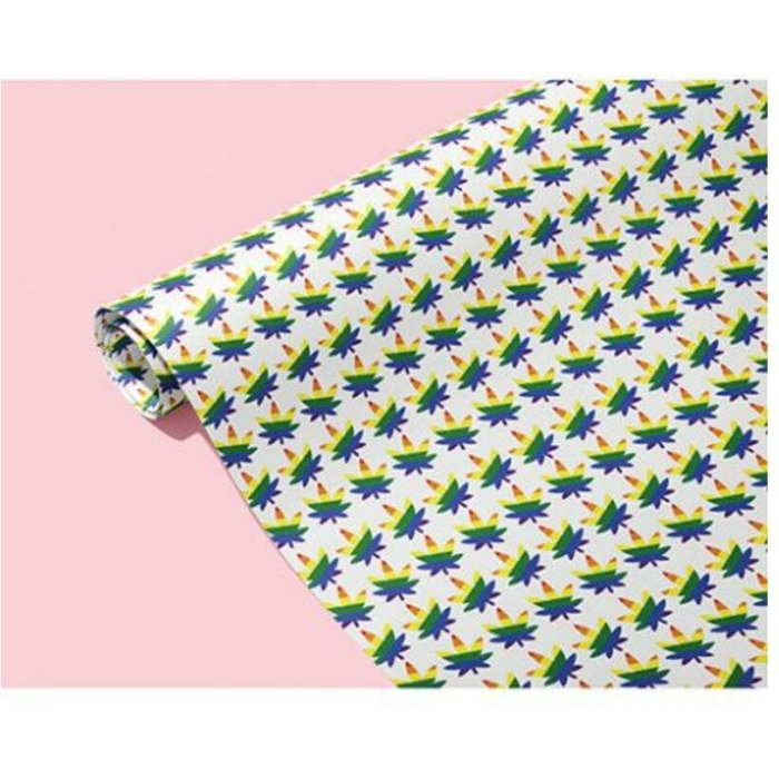 Rainbow Pot Leaf Wrapping Paper - Image 1