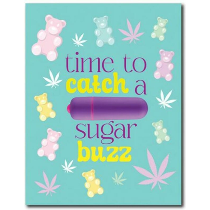 420 Foreplay Sugar Buzz Greeting Card W/rock Candy Vibrator & Fresh Vibes Towelettes - Image 1