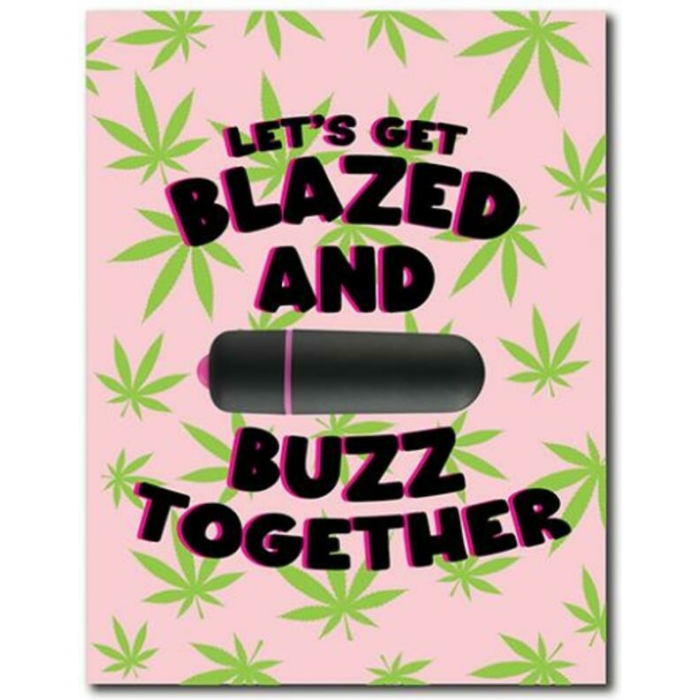 420 Foreplay Blazed Greeting Card W/rock Candy Vibrator & Fresh Vibes Towelettes - Image 1