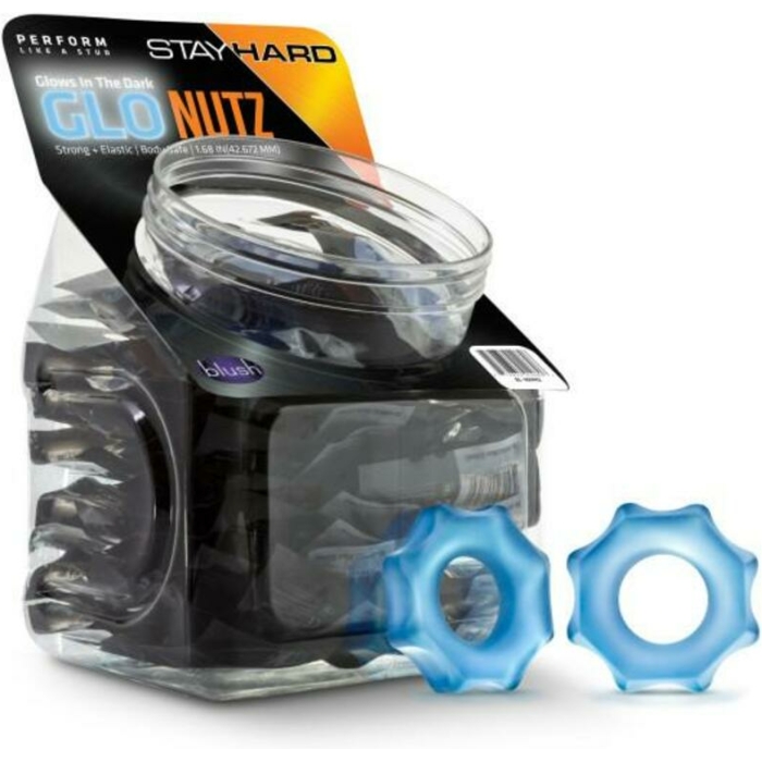 Stay Hard Glo Nutz 40 Piece Fishbowl Blue - Image 1