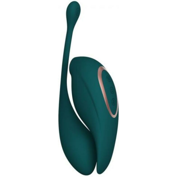 Twitch 2 Rechargeable Suction And Flapping Vibrator With Remote Control Vibrating Egg Forest Green - Image 1