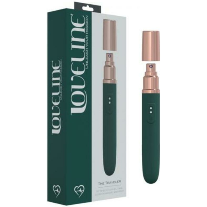 Loveline The Traveler 10 Speed Travel Vibe Silicone Rechargeable Waterproof Forest Green - Image 1
