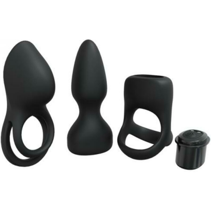 Loveline Pleasure Kit 10 Speed Silicone Rechargeable Waterproof Black - Image 1