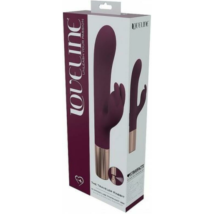 Loveline Traveler Rabbit Silicone Rechargeable Splashproof Burgundy - Image 1