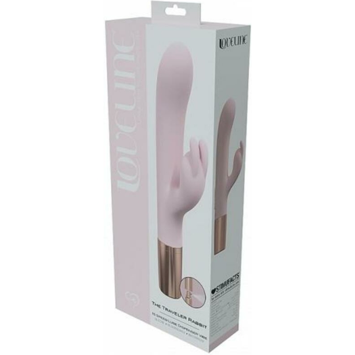 Loveline Traveler Rabbit Silicone Rechargeable Splashproof Pink - Image 1