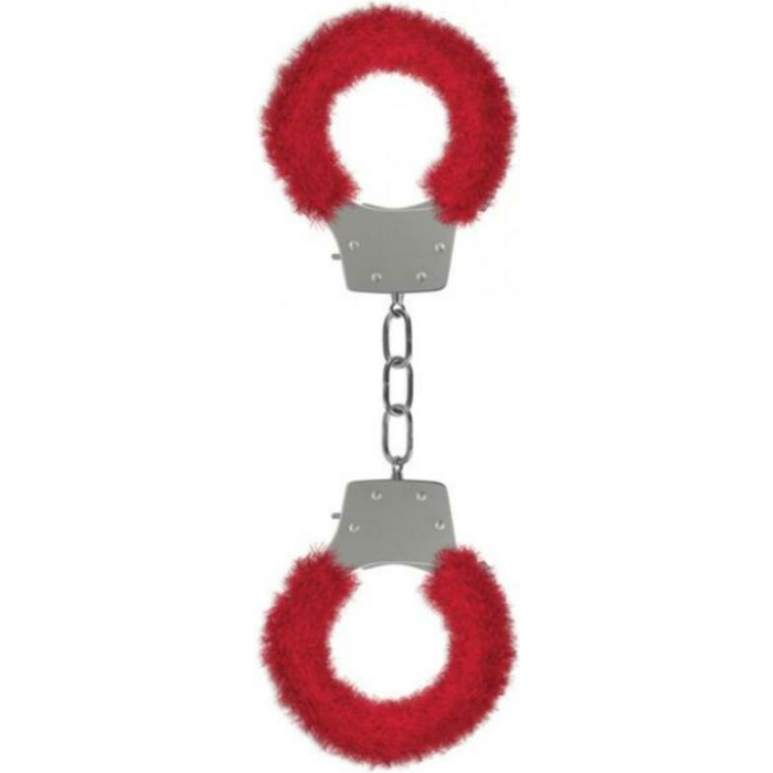 Ouch Furry Pleasure Handcuffs Red - Image 1