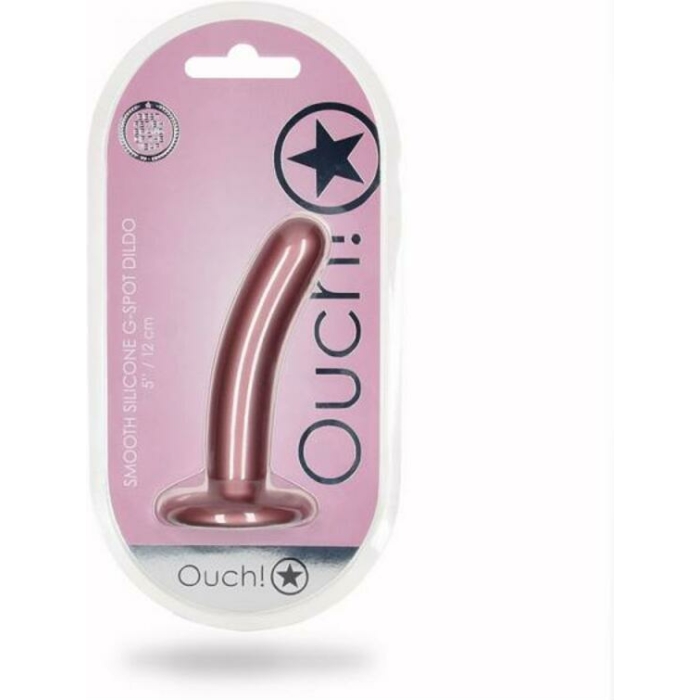 Shots Ouch! Smooth Silicone 5 In. G-spot Dildo Rose Gold - Image 1