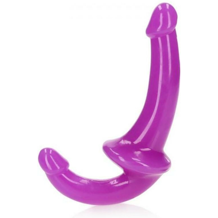 Realrock Glow In The Dark 6 In. Strapless Strap-on Dildo Neon Purple - Image 1