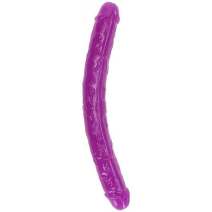 Realrock Glow In The Dark Double Dong 15 In. Dual-ended Dildo Neon Purple - Image 1