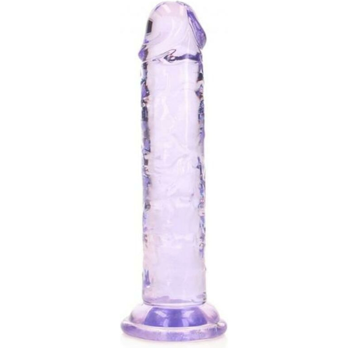 Realrock Crystal Clear Straight 6 In. Dildo Without Balls Purple - Image 1