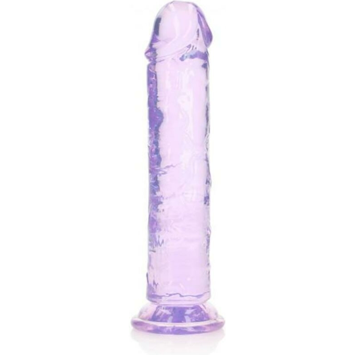Realrock Crystal Clear Straight 8 In. Dildo Without Balls Purple - Image 1