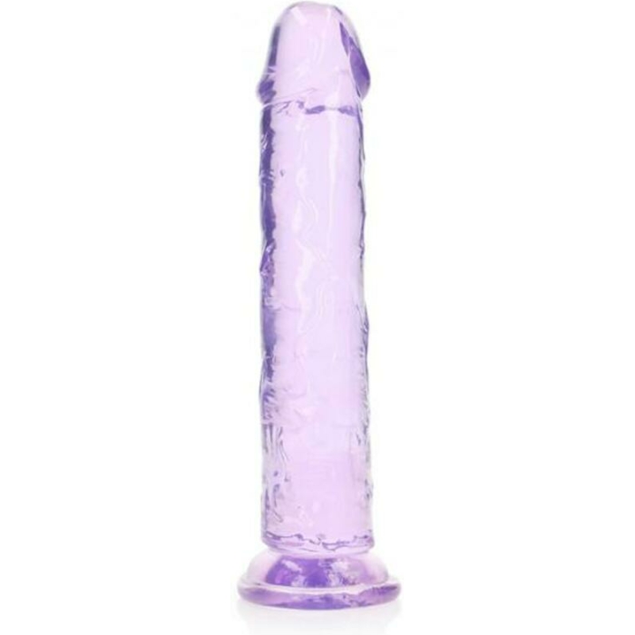 Realrock Crystal Clear Straight 9 In. Dildo Without Balls Purple - Image 1