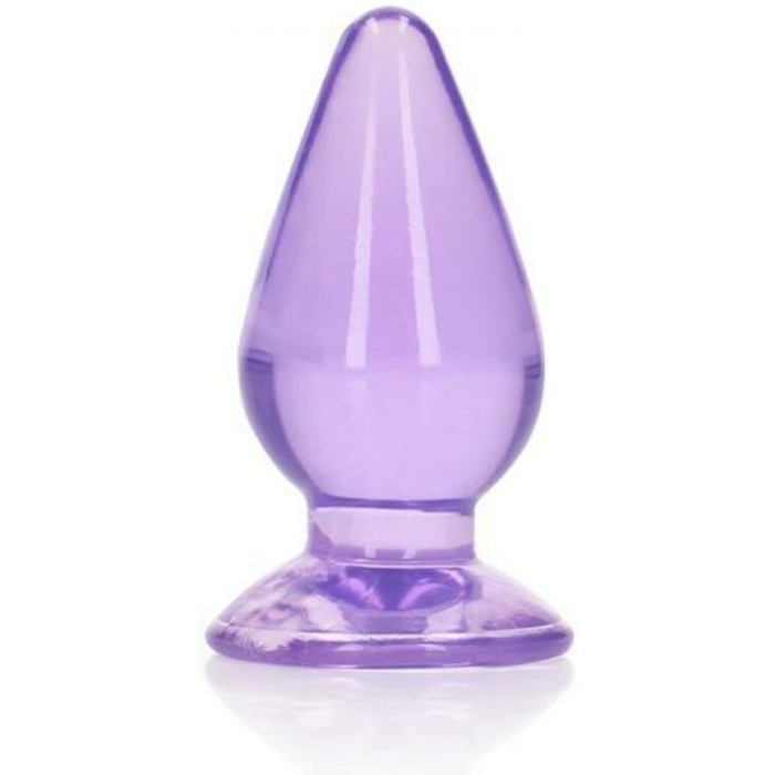 Realrock Crystal Clear 3.5 In. Anal Plug Purple - Image 1