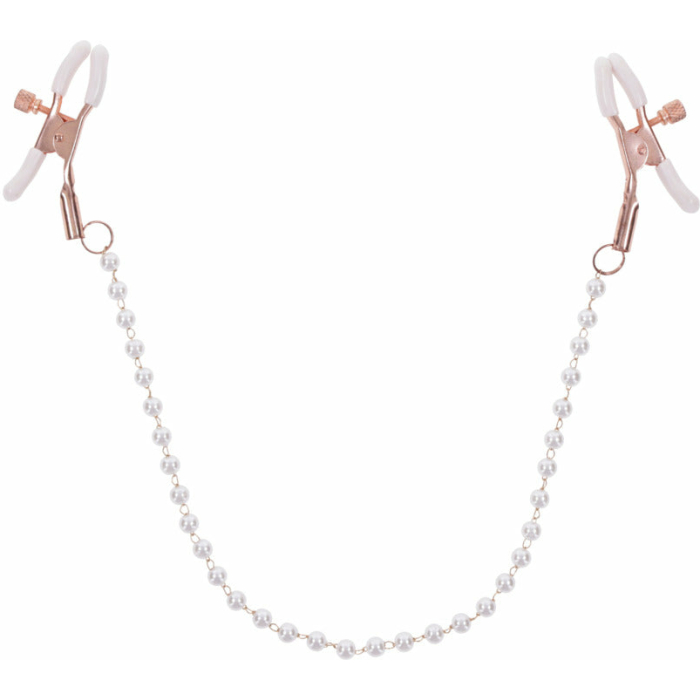 Sportsheets Sex & Mischief Peaches 'n CreaMe Pearl Nipple Clamps - Image 1