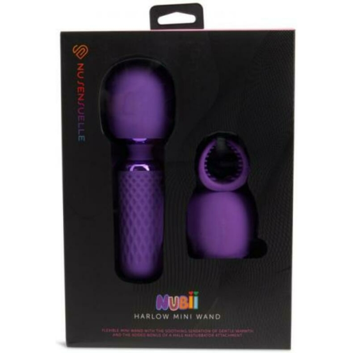 Nu Sensuelle Harlow Nubii Mini Wand W/ Masturbator Purple - Image 1