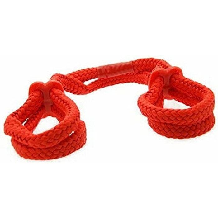 Fetish Fantasy Silk Rope Love Cuffs Red - Image 1