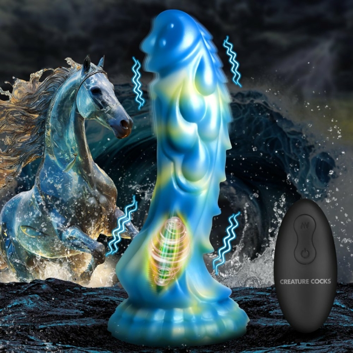 Sea Stallion Vibrating Silicone Dildo With Remote - Image 1
