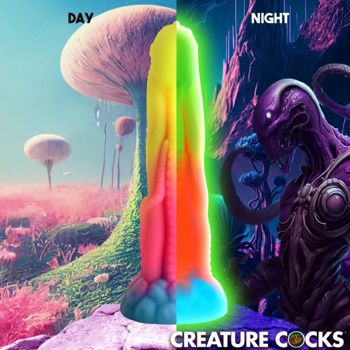 Tenta-glow Glow-in-the-dark Silicone Dildo - Image 2