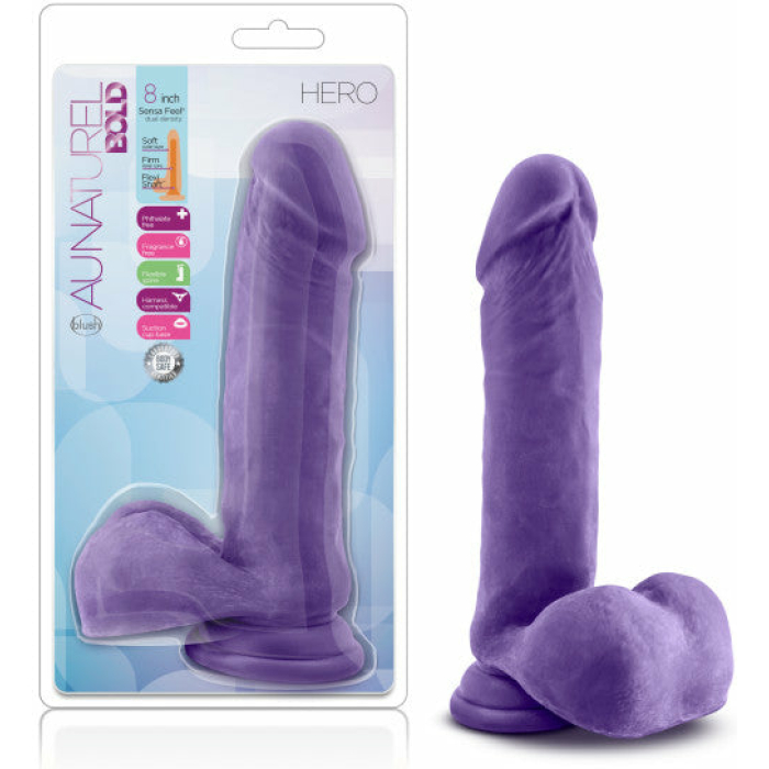 Blush Au Natural Bold Hero 8 Dildo - Purple - Image 1