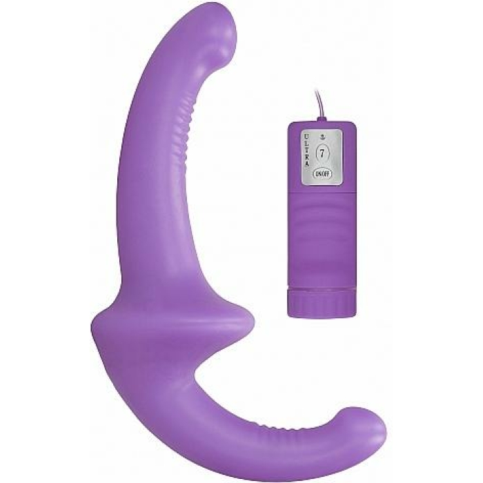 Ouch Vibrating Silicone Strapless Strap On Purple - Image 1