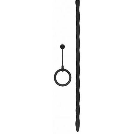 Silicone Plug & Cock Ring Set - Urethral Sounding - Black