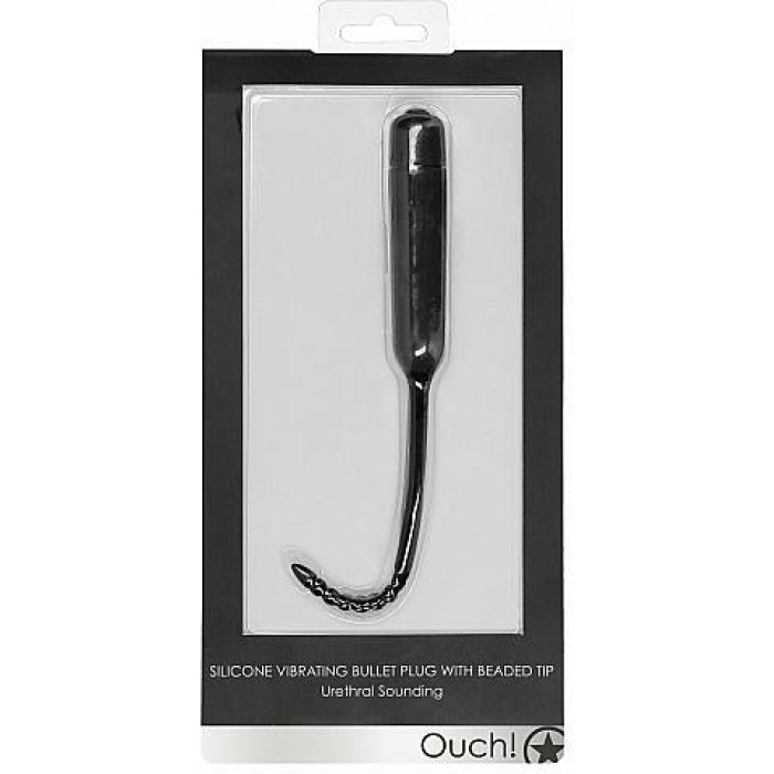 Silicone Vibrating Bullet Plug With Beaded Tip - Urethral Soundi - Image 2