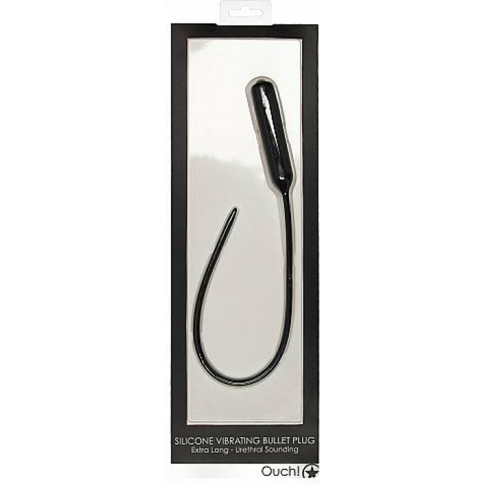 Vibrating Bullet Plug Extra Long Urethral Sound Black - Image 2