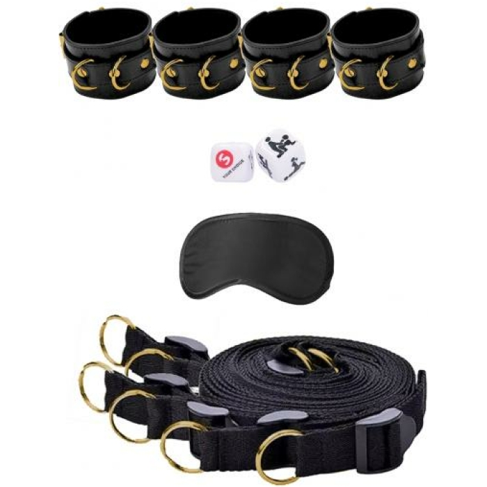 Shots Ouch Limited Edition Gold Bed Bindings Restraint System - Image 1
