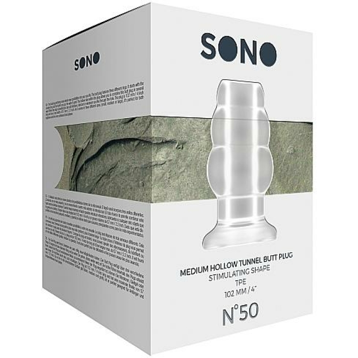 Sono No 50 Medium Hollow Tunnel Butt Plug 4 inches Translucent - Image 3