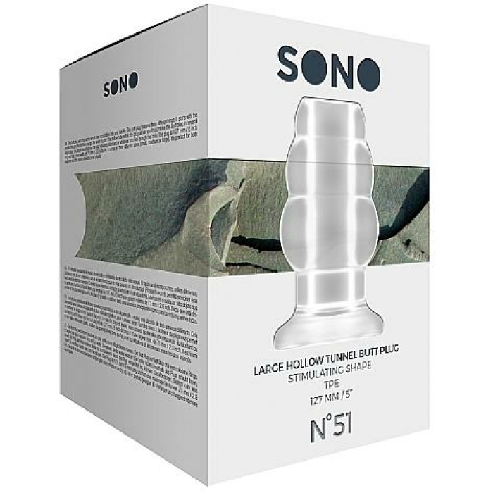 Sono No 51 Large Hollow Tunnel Butt Plug 5 Inches Translucent - Image 3