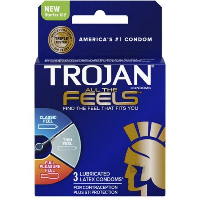 Trojan All The Feels Condoms - Pack Of 3 - Image 1