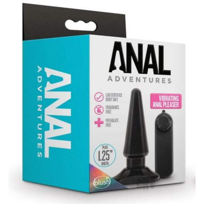 Blush Anal Adventures Basic Vibrating Anal Pleaser - Black - Image 1