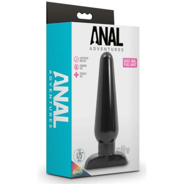 Blush Anal Adventures Basic Anal Plug - Large Black - Image 1