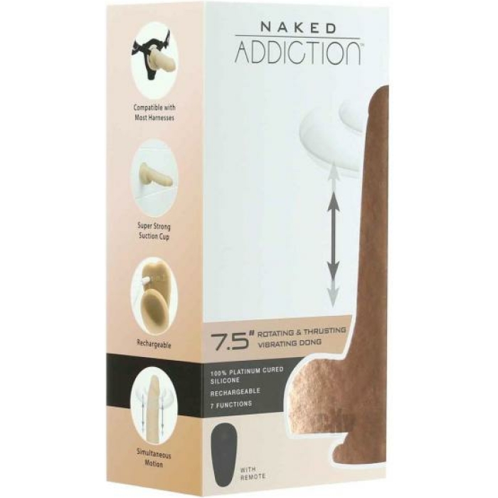 Naked Addiction 7.5 The Freak Vibrating Rotating & Thrusting Dong Vanilla" - Image 1