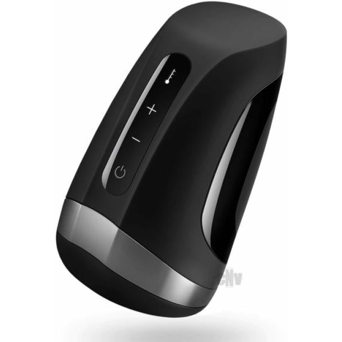 Satisfyer Men Heat Vibration Black Stroker - Image 1